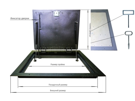 Напольный люк Стелс-У 900х1900п уголок утепленный образец